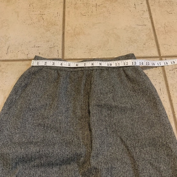 Vintage PORTS INTERNATIONAL 80% Alpaca Wool Herringbone Midi A-Line Skirt 12 - Picture 8 of 9